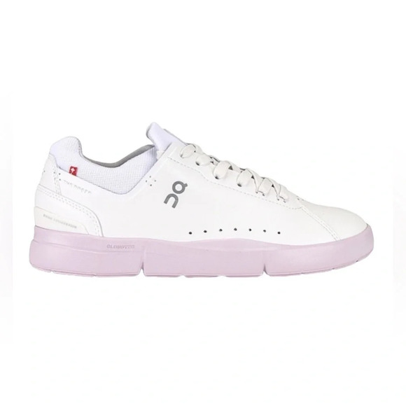 On Cloud The Roger Advantage White Pink CloudTech Lace Up Sneakers Size 9 - Picture 2 of 14